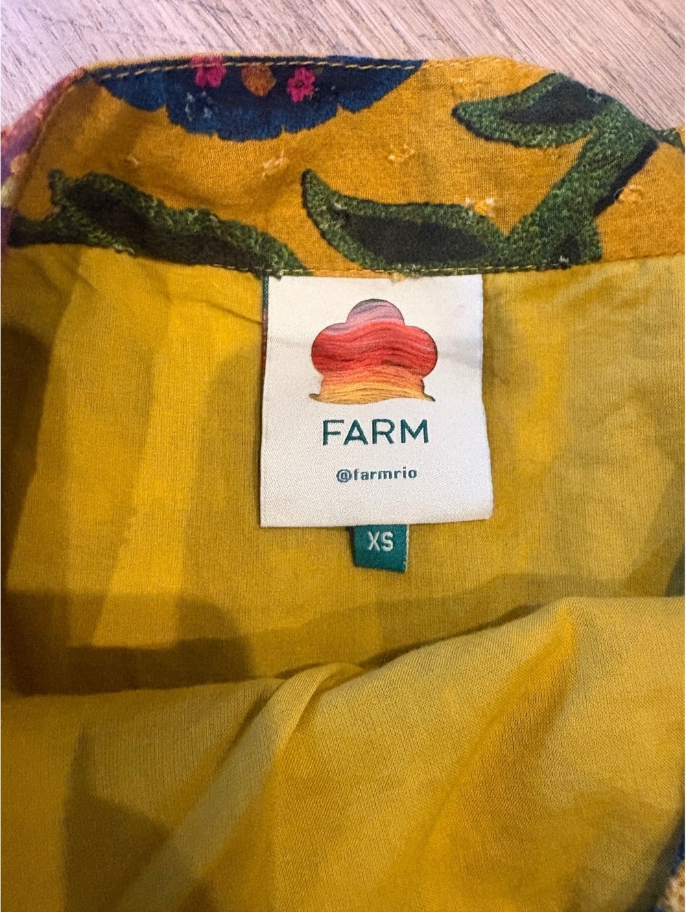 FARM Rio Tropical Tapestry Ruffle Miniskirt In Yellow XS - Picture 6 of 10